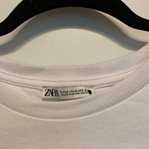 Zara White Cropped Tee (NEVER WORN) - Picture 5 of 5